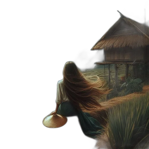 hair, hat, mask, face, concept art, fantasy art, photorealistic, oil painting transparent PNG cut-out