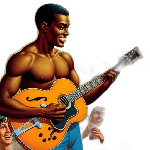 comic book art, concept art, cartoon, photorealistic, tall, muscular, man, dark transparent PNG cut-out