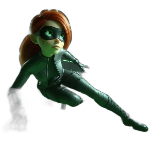 staff, concept art, 3d render, comic book art, fantasy art, green, animated, female transparent PNG cut-out