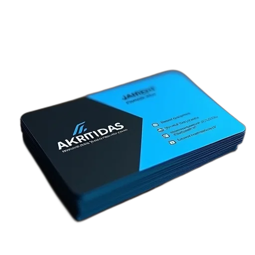 3d render, blue, black, business, card, name, akriti, das transparent PNG cut-out
