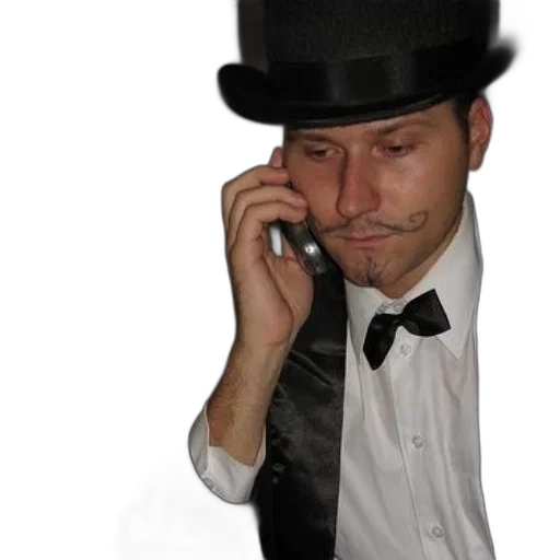 hat, staff, face, photorealistic, man, tuxedo, top, talks transparent PNG cut-out