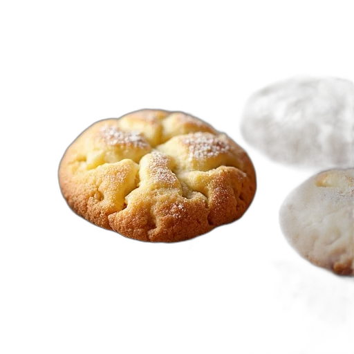 food, 3d render, photorealistic, collection, golden-brown, cookies, dusting, sugar transparent PNG cut-out