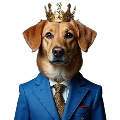 crown, staff, animal, jacket transparent PNG cut-out