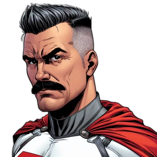 comic book art, concept art, cartoon, illustrated, man, features, intense, eyes transparent PNG cut-out