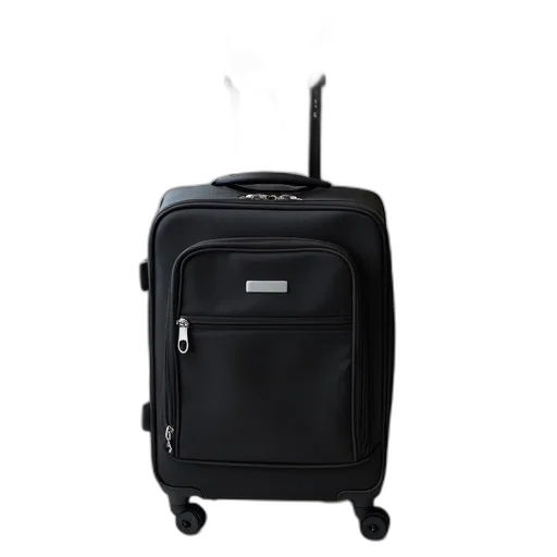 person, holding, black, suitcase, zipper, which, placed, white transparent PNG cut-out