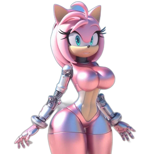 robot, dress, weapon, animal, 3d render, concept art, vaporwave, pixel art transparent PNG cut-out