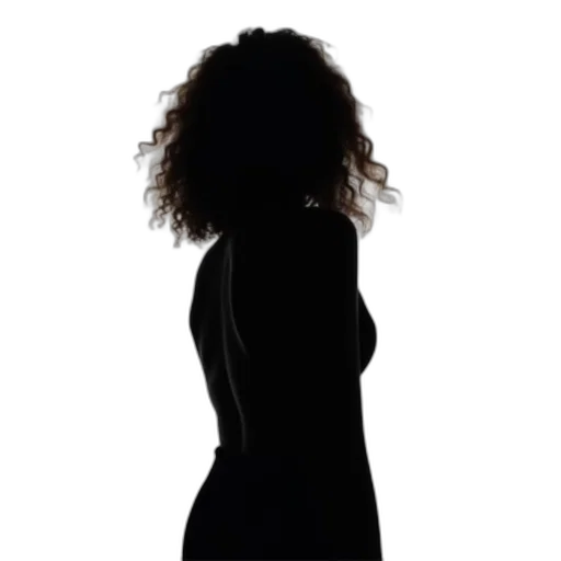 dress, jacket, hair, staff, dark, monochrome, black, silhouette transparent PNG cut-out