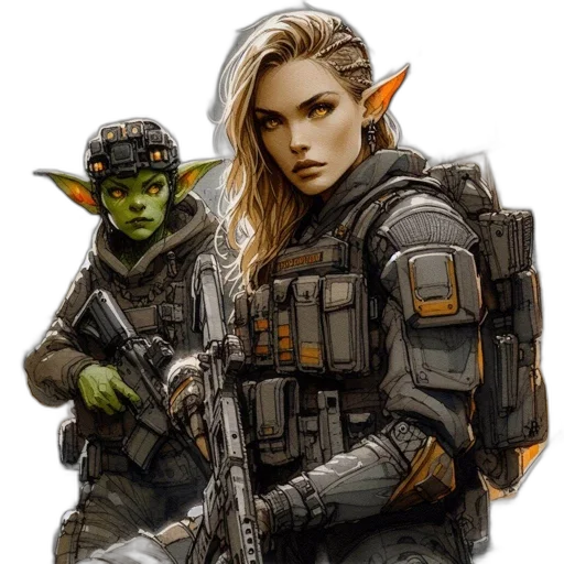 concept art, fantasy art, pixel art, cyberpunk transparent PNG cut-out