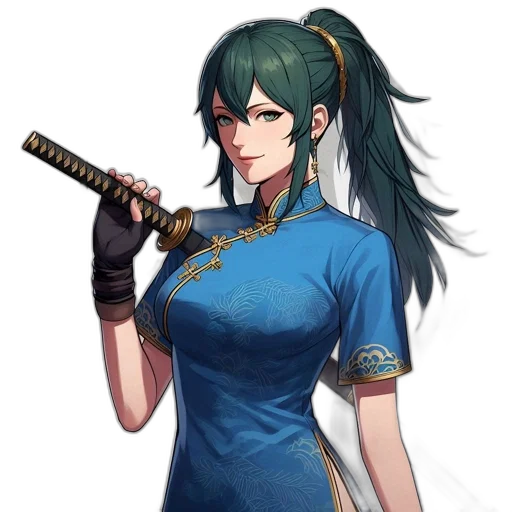 staff, sword, weapon, fantasy art, concept art, pixel art, anime, green transparent PNG cut-out