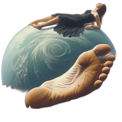 shoes, creature, concept art, fantasy art, photorealistic, oil painting, underwater, outer space transparent PNG cut-out