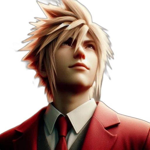 face, jacket, staff, concept art, photorealistic, 3d render, pixel art, red transparent PNG cut-out