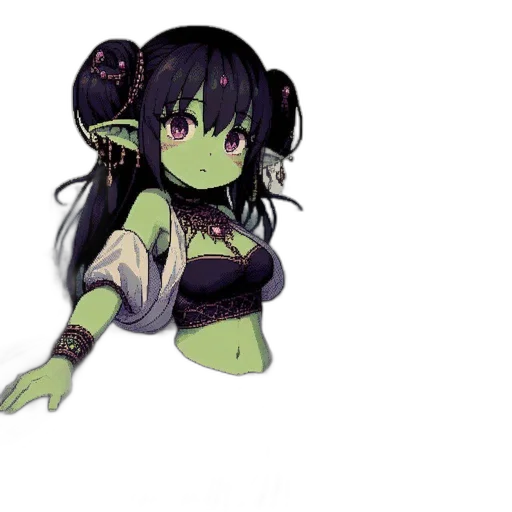 dragon, staff, creature, fantasy art, pixel art, concept art, anime, green transparent PNG cut-out