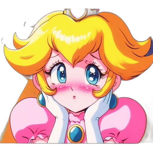 crown, jewelry, dress, staff, anime, vaporwave, cartoon, pixel art transparent PNG cut-out