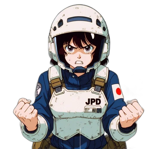 jacket, weapon, mask, face, anime, concept art, pixel art, cartoon transparent PNG cut-out