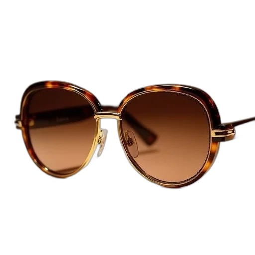 braun, sunglasses, made, large, tortoise, shell, gold, metal transparent PNG cut-out