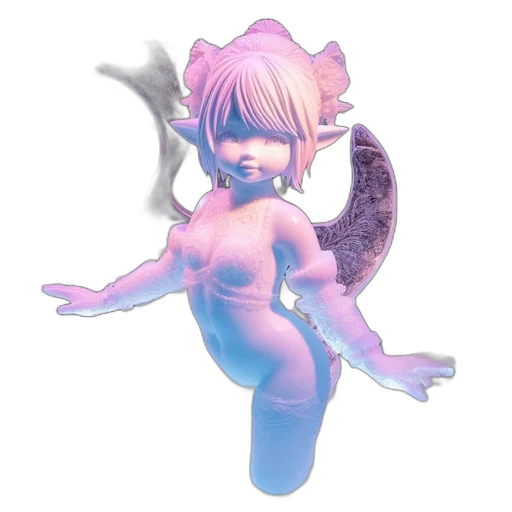 creature, staff, animal, dragon, 3d render, concept art, vaporwave, fantasy art transparent PNG cut-out