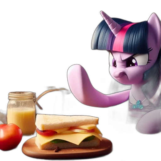 food, concept art, watercolor, fantasy art, 3d render, anthropomorphic, pony, reminiscent transparent PNG cut-out