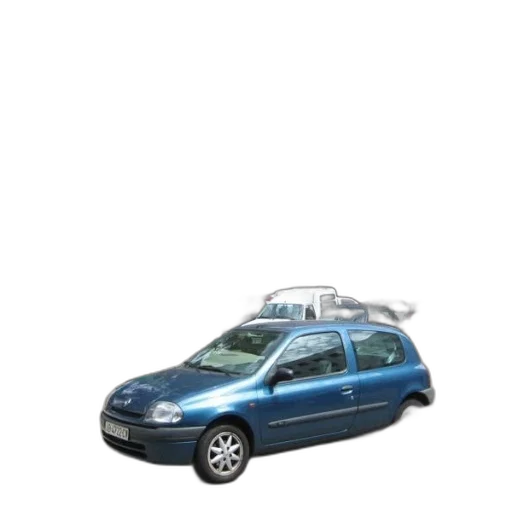 car, staff, 3d render, photorealistic, concept art, blue, parked, street transparent PNG cut-out