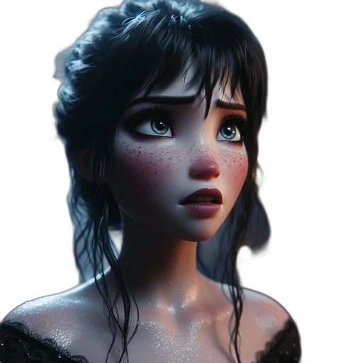 face, dress, 3d render, concept art, fantasy art, photorealistic, snow, female transparent PNG cut-out