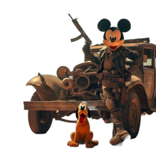 weapon, car, animal, concept art, 3d render, fire, rugged, post-apocalyptic transparent PNG cut-out