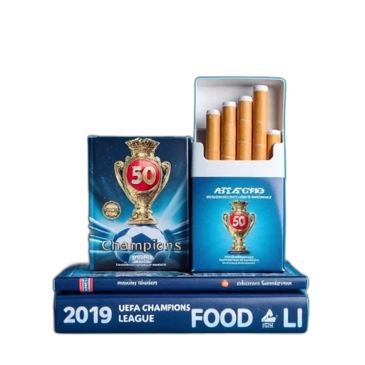 food, collection, soccer-themed, items, displayed, blue, surface, foreground transparent PNG cut-out
