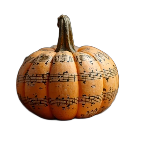 food, music, pumpkins, old transparent PNG cut-out
