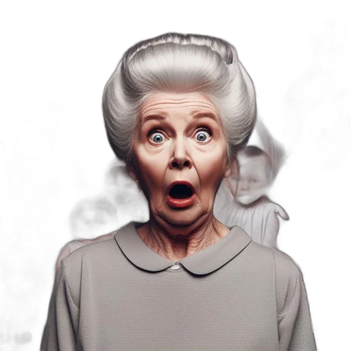 face, mask, staff, photorealistic, 3d render, elderly, woman, expresses transparent PNG cut-out