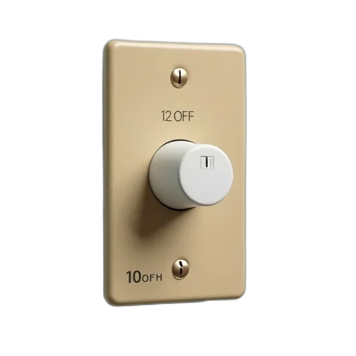 3d render, close-up, image, single, electrical, switch, beige, faceplate transparent PNG cut-out