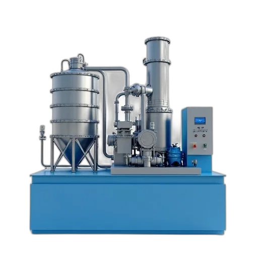 complex, industrial, machine, multiple, pipes, components, displayed, blue transparent PNG cut-out