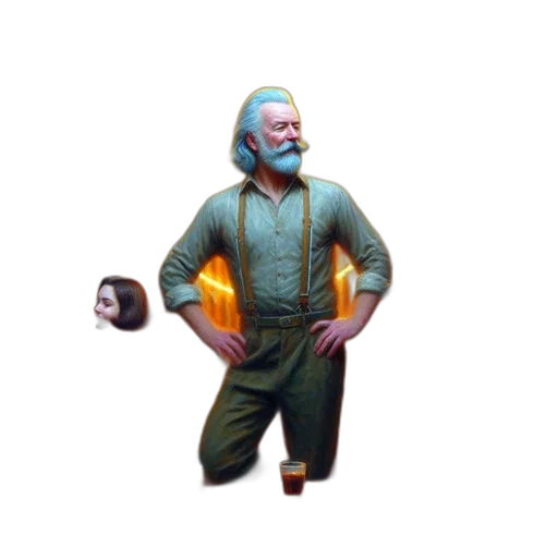 staff, jacket, creature, weapon, concept art, pixel art, 3d render, fantasy art transparent PNG cut-out