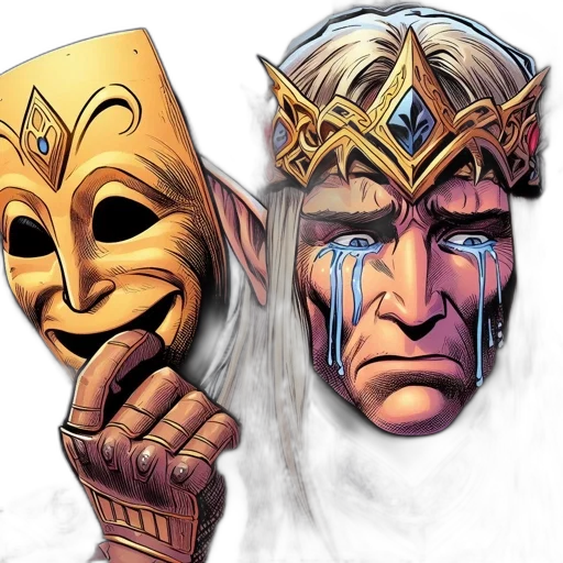 mask, concept art, comic book art, fantasy art, elven, figure, pointed, ears transparent PNG cut-out