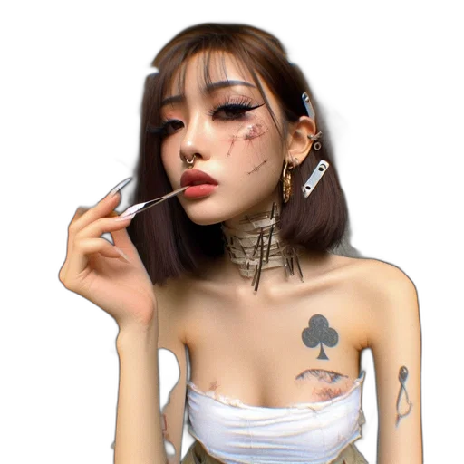 jewelry, creature, face, dress transparent PNG cut-out