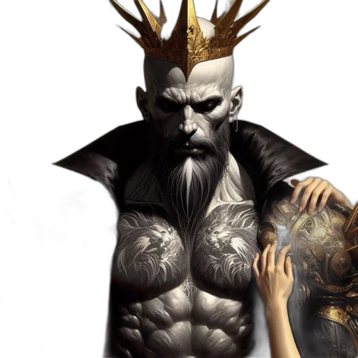 crown, mask, fantasy art, concept art, photorealistic, comic book art, dark, imposing transparent PNG cut-out