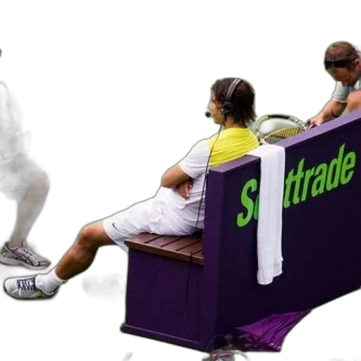 furniture, photorealistic, tennis, player, sits, purple, bench, scottrade transparent PNG cut-out