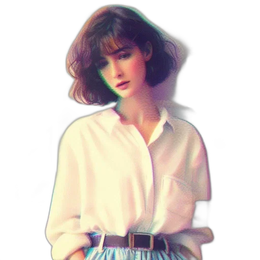 jacket, dress, robot, face, vaporwave, photorealistic, pixel art, oil painting transparent PNG cut-out