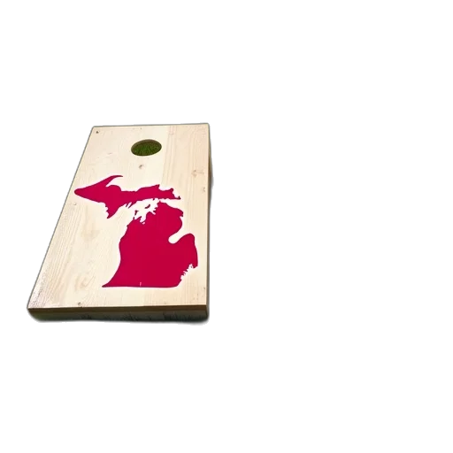 red, two, cornhole, game, boards, state, michigan, painted transparent PNG cut-out