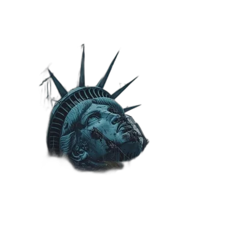mask, crown, weapon, hat, 3d render, photorealistic, concept art, vaporwave transparent PNG cut-out