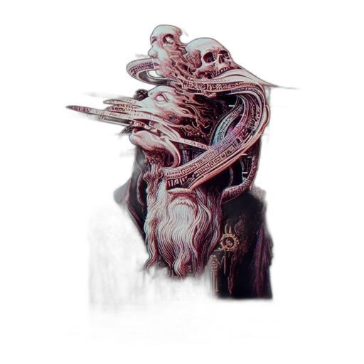 creature, hair, dragon, mask, concept art, 3d render, watercolor, fantasy art transparent PNG cut-out