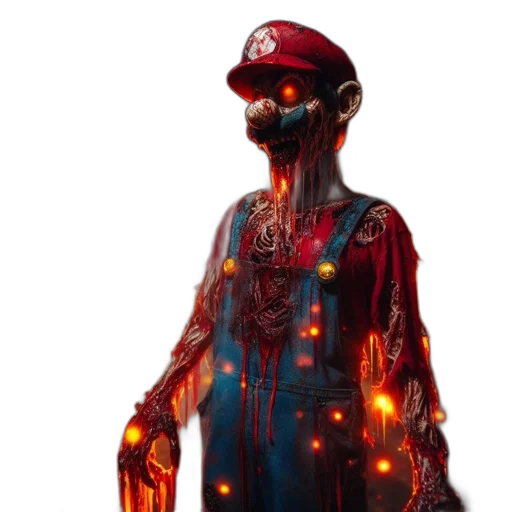 mask, robot, concept art, cyberpunk, 3d render, pixel art, red, mario transparent PNG cut-out