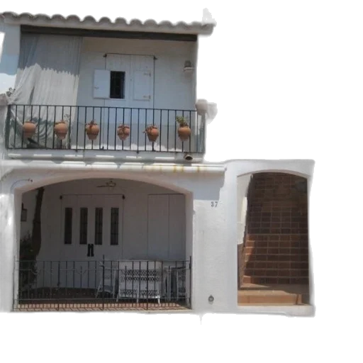 building, furniture, 3d render, photorealistic, charming, white, black, railings transparent PNG cut-out