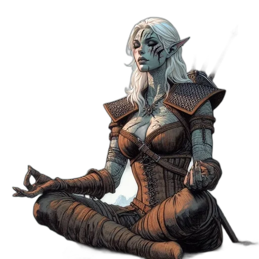 staff, sword, concept art, fantasy art, comic book art, pixel art, armored, elf-like transparent PNG cut-out