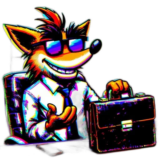 furniture, staff, robot, jacket, vaporwave, pixel art, cartoon, 3d render transparent PNG cut-out