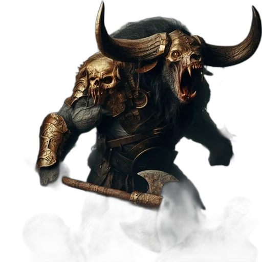 mask, fantasy art, concept art, photorealistic, 3d render, armored, monster, bull-like transparent PNG cut-out