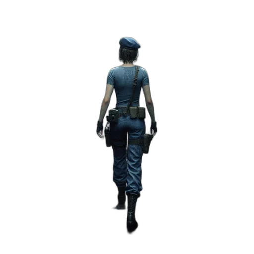 staff, hat, jacket, robot, concept art, 3d render, cyberpunk, pixel art transparent PNG cut-out