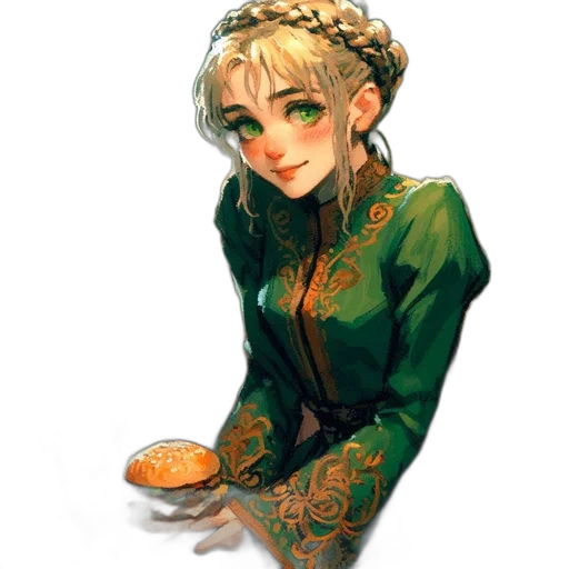 food, dress, staff, jewelry, pixel art, fantasy art, concept art, oil painting transparent PNG cut-out