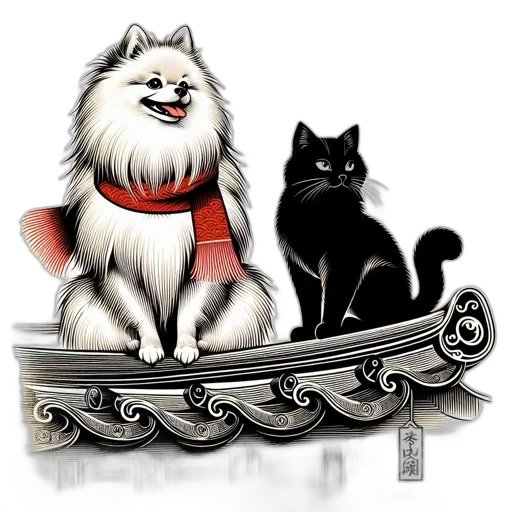 staff, fantasy art, concept art, photorealistic, pixel art, monochrome, red, pomeranian transparent PNG cut-out