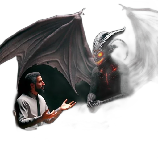 dragon, creature, staff, concept art, fantasy art, photorealistic, comic book art, fire transparent PNG cut-out