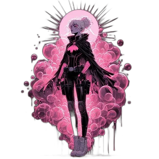 jacket, flower, dress, crown, concept art, pixel art, fantasy art, cyberpunk transparent PNG cut-out
