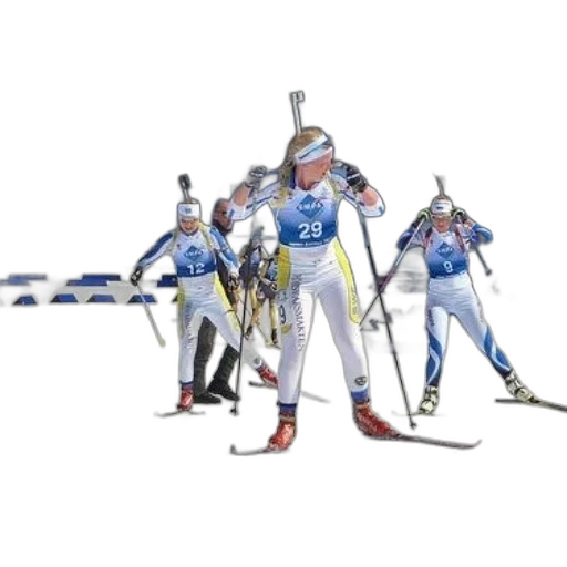 staff, concept art, group, female, cross-country, skiers, action, one transparent PNG cut-out
