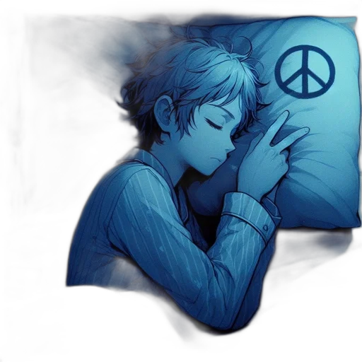 watercolor, concept art, anime, comic book art, night, blue, monochrome, animated transparent PNG cut-out